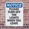 Signmission Please Turn Off The Lights When, 18 in W x Rectangle, Plastic OS-2PACK-NS-P-1824-V-17606 - alternate 3